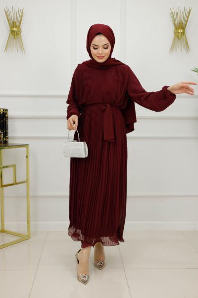 ZARA ELBİSE-BORDO