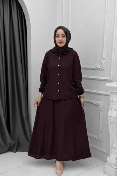 Defne Etek Takım Mürdüm