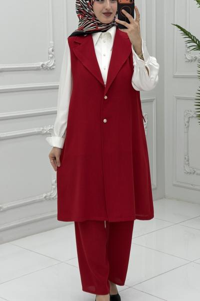 Sofia Yelek Takım Kırmızı