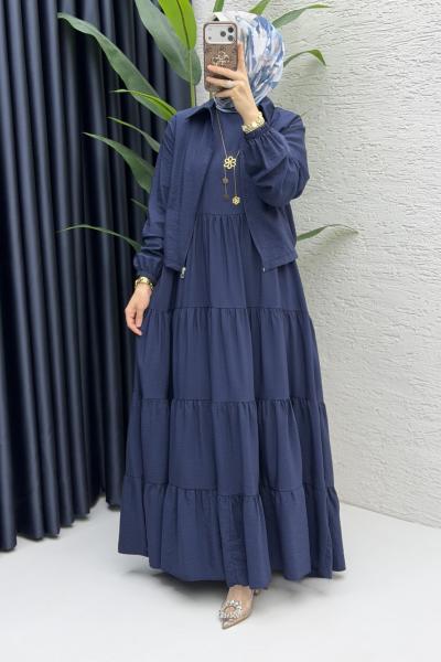 Ahu Elbise Tesettür Giyim  Lacivert