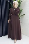 Ayliz Elbise Tesettür Giyim  kızıl kahve