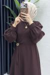 Ayliz Elbise Tesettür Giyim  kızıl kahve