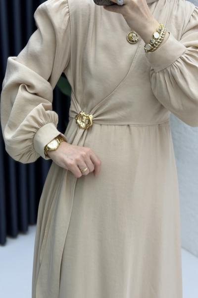 Ayliz Elbise Tesettür Giyim  Taş Rengi