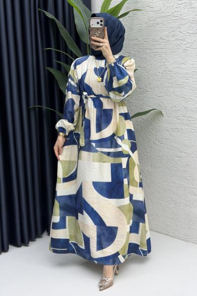 Ayşin Elbise Tesettür Giyim Lacivert