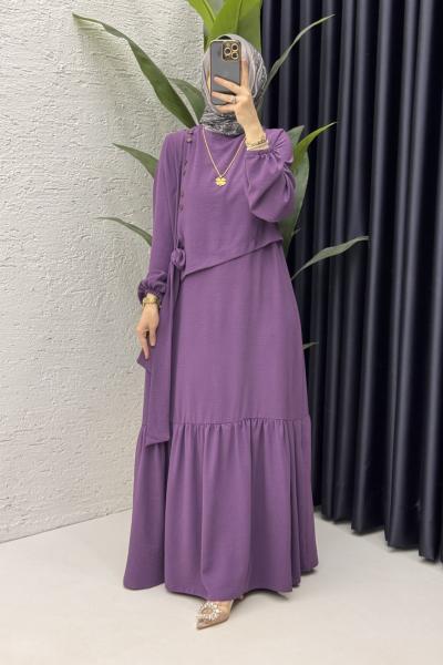 Aycan Elbise Tesettür Giyim  Mor