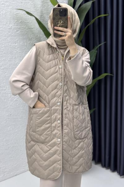 Esra Yelek Tesettür Giyim  Taş Rengi