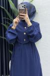 Feriha Bolero Elbise Tesettür Giyim  Lacivert