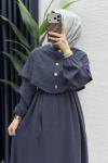 Feriha Bolero Elbise Tesettür Giyim  Füme