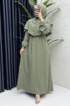 Feriha Bolero Elbise Tesettür Giyim  Küf Yeşili