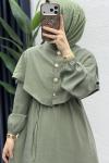 Feriha Bolero Elbise Tesettür Giyim  Küf Yeşili