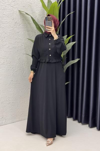 Feriha Elbise Tesettür Giyim  Siyah