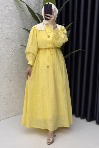 Ferira Elbise Tesettür Giyim Sarı