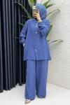 Firuze Pantolon Takım İndigo
