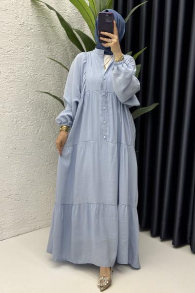 Hale Elbise Tesettür Giyim Mavi