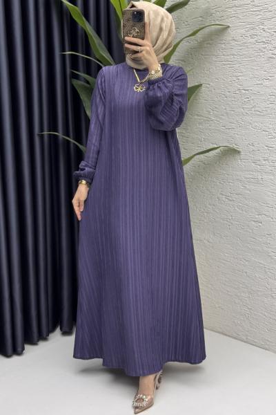 Hare Elbise Tesettür Giyim  Mor