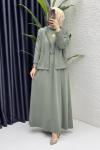 Hatem Elbise Tesettür Takım  Mint Yeşil