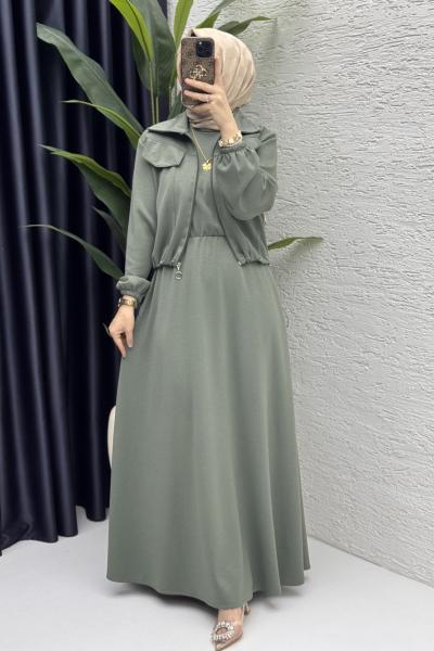 Hazal Elbise Takım  Çağla Yeşili