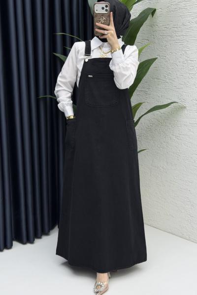 Hazen Kot jile Tesettür Giyim  Siyah