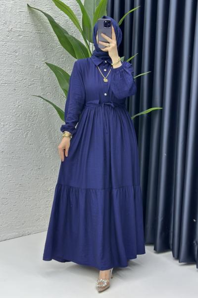 Hümeyra Elbise Tesettür Giyim Lacivert