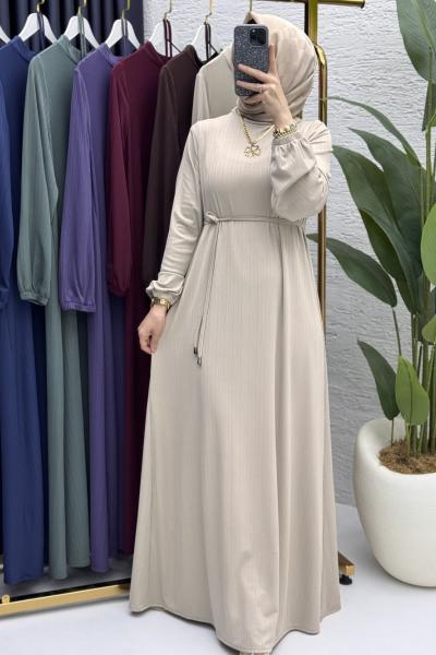İdil Elbise Tesettür Giyim  Taş Rengi