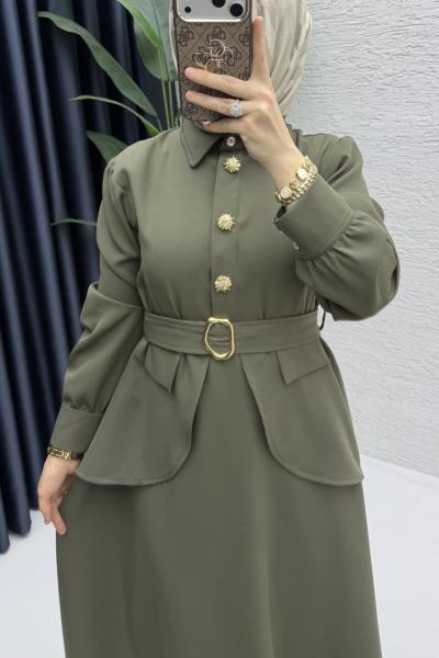 Mahira Elbise Tesettür Giyim  Haki