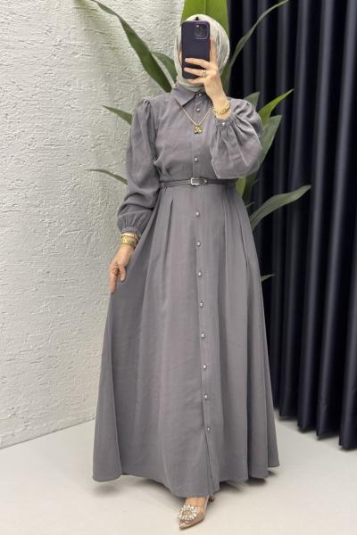 Melike Elbise Tesettür Giyim Antrasit