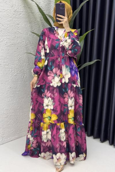 Melis Elbise Tesettür Giyim Mor