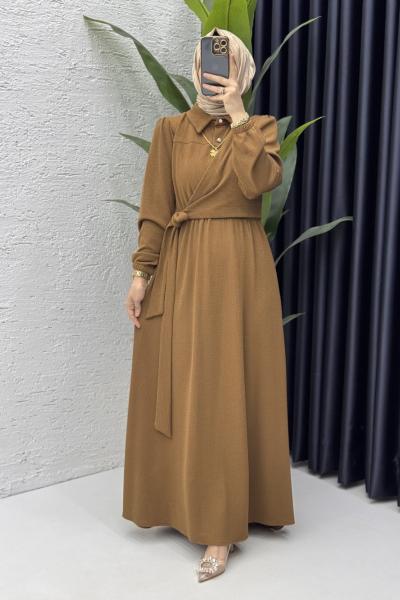 Meyra Elbise Tesettür Giyim  Karamel