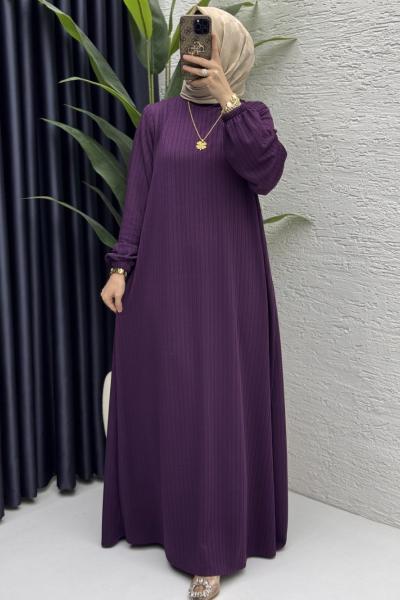 Mina Elbise Tesettür Giyim  Mor