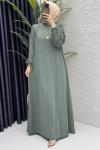 Mina Elbise Tesettür Giyim  Çağla Yeşil