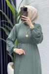 Mina Elbise Tesettür Giyim  Çağla Yeşil