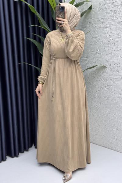 Mina Elbise Tesettür Giyim  Camel