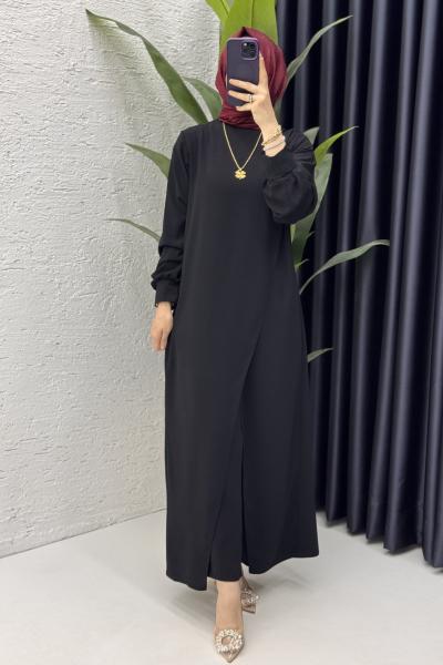 Neslişah Takım Tesettür Giyim Siyah