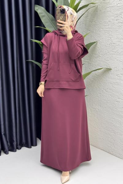 Nesrin Elbise Takım Bordo