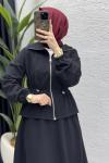 Nilay Etekli Takım Tesettür Giyim  Siyah