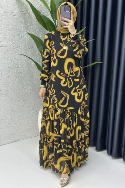 Nilüfer Elbise Yağ Yeşili