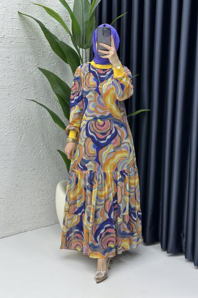 Nilüfer Tesettür Elbise Lila