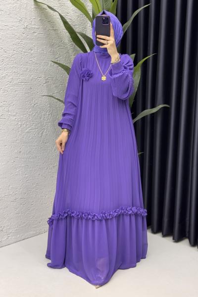 Nurşah Elbise Tesettür Giyim Mor
