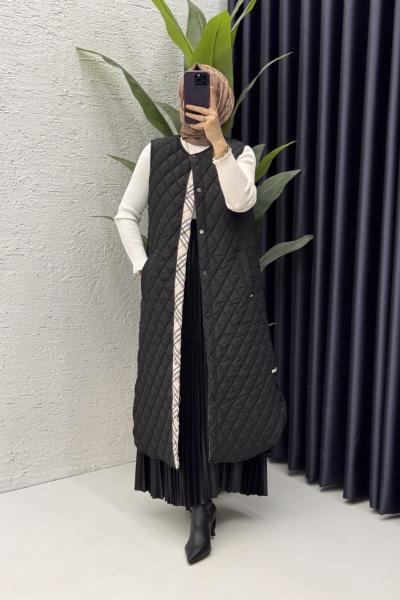 Özden Kapitone Yelek Siyah