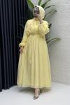 Peri Elbise Tesettür Giyim  Sarı
