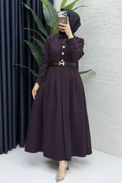 Reyyan Elbise Tesettür Giyim  Mürdüm