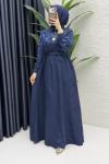 Şahika Elbise Tesettür Giyim  Lacivert