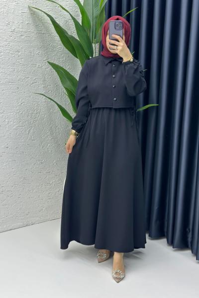 Sahre Elbise Tesettür Giyim Siyah