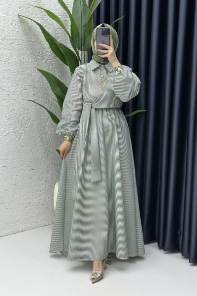 Seçil Tesettür Elbise Haki