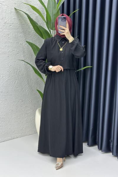 Sedef Tesettür Elbise Siyah