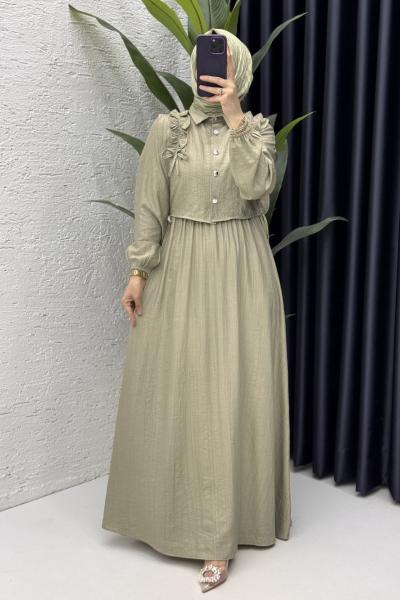 Şevval Elbise Tesettür Giyim Mint Yeşili