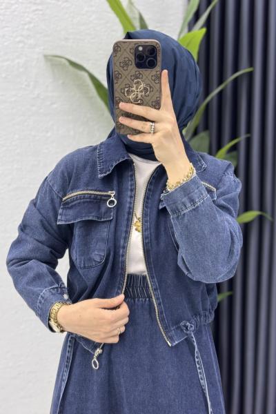 Şüheda Etekli Takım Lacivert