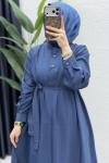 Şura Elbise Tesettür Giyim  İndigo