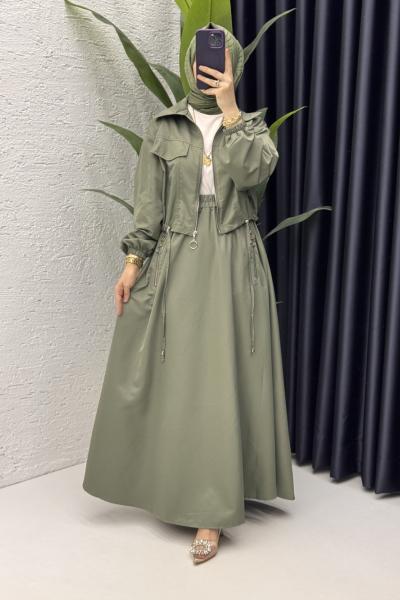 Tuana Takım Tesettür Giyim Haki