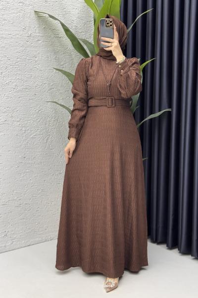Vildan Elbise Tesettür Giyim  Kahverengi